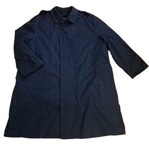 Mens Military Trench Coat Vintage Black Removable Liner All Weather Size 50